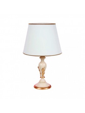 Classic table lamp in ivory wood and gold leaf with 1 light esse 815/bp