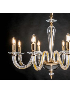 Lampadario classico in cristallo a 8 luci Design Swarovsky coll. sparta