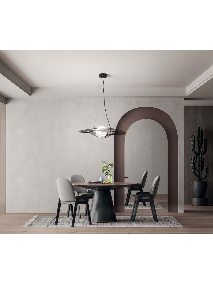 Lampadario moderno design nero con sfera per cucina soggiorno FB-0022