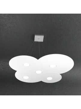 Lampadario moderno 5 luci design bianco tpl 1128-s5