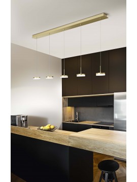 Lampadario a sospensione moderno led ottone 5 luci per cucina soggiorno FB-0121