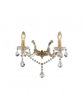 Classic sconce 2 lights Florian crystal gold