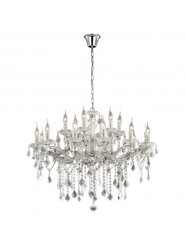 Contemporary chandelier 18 lights chromed Florian crystal