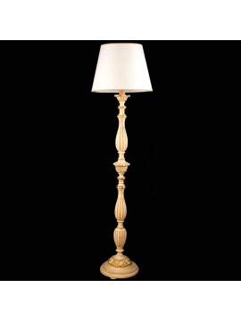 Classic floor lamp in gold pickled wood with 1 light esse 711/t