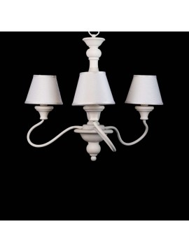 Contemporary chandelier in matt white wood with 3 lights esse 745/3