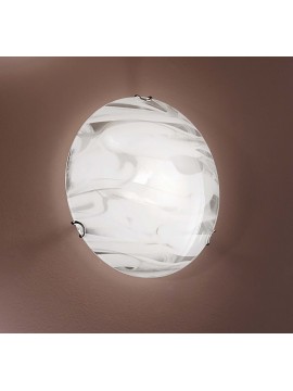 Modern glass ceiling light with marble streaks d.30cm 1 light DP314