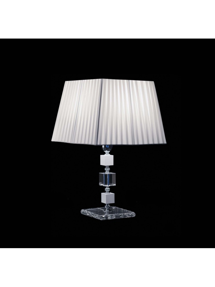Large modern lamp in transparent and white crystal with 1 light CL032