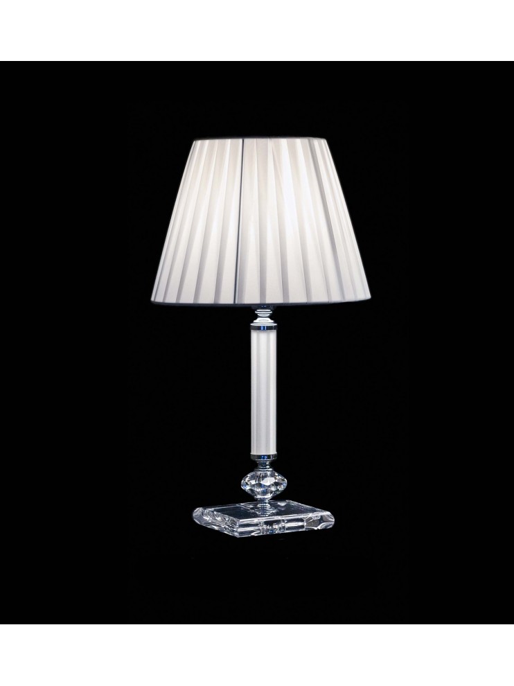 Modern table lamp in transparent and white crystal with 1 light CL037
