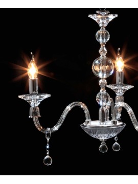 Classic chandelier in transparent crystal and chrome with 3 lights CL053