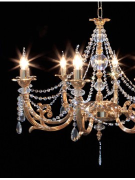 Classic chandelier in brass and French gold crystal with 8 lights CL122