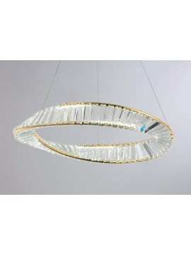 Modern LED chandelier 1 circle in luxury gold crystal LGT 097