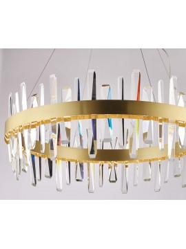 Modern LED chandelier in gold crystal d.60cm luxury lgt 100