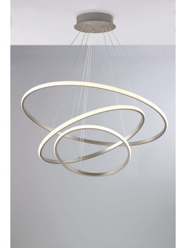 Modern LED chandelier 3 circles design nickel luxury lgt 104