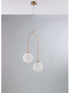Modern pendant chandelier with gold design spheres with 2 lights luxury lgt 112
