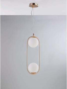 Modern pendant chandelier with gold design spheres with 2 lights luxury lgt 113