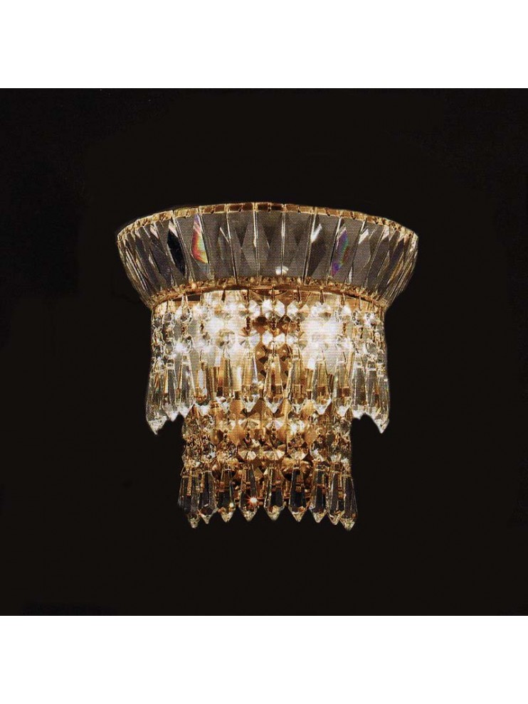 Applique in cristallo 2 luci oro con pendenti Voltolina New Orleans