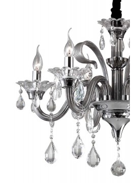 Crystal and glass chandelier 6 lights Colossal gray