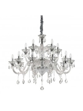 Crystal and glass chandelier 15 lights Colossal transparent