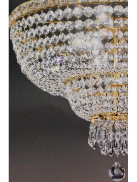 Lampadario in cristallo classico 8 luci oro Voltolina Beethoven