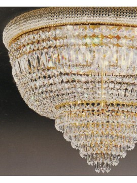 Plafoniera in cristallo classica 8 luci oro Voltolina Osaka