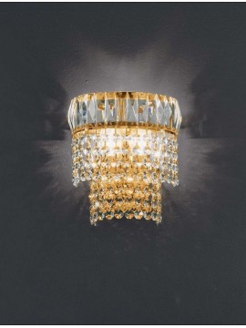 Classic crystal sconce 2 lights gold Voltolina Rome