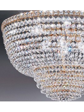 Chandelier in classic 6-light gold crystal Voltolina Settat