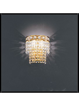 Classic 2-light crystal wall lamp with Voltolina Amsterdam pendants...