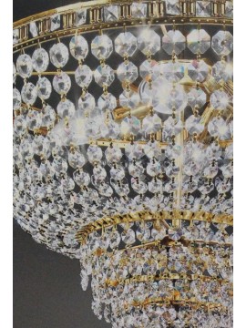 Chandelier in classic 3 lights gold crystal Voltolina Amsterdam