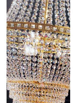 Classic crystal chandelier 9 lights gold Voltolina Amsterdam Empire