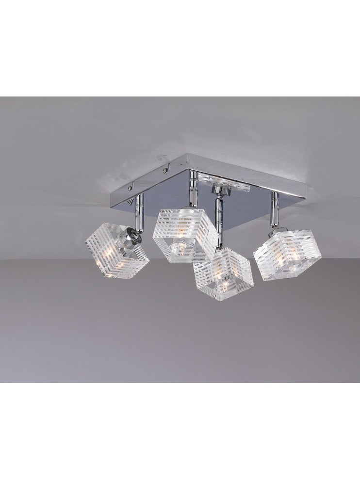 Modern ceiling lamp glass cube 4 lights tpl 1047-pl4