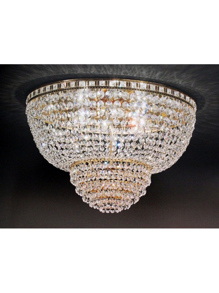 Classic crystal ceiling light 6 lights gold Voltolina Amsterdam
