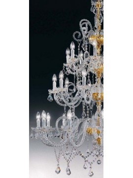 30 lights classic crystal chandelier with Voltolina Erika pendants