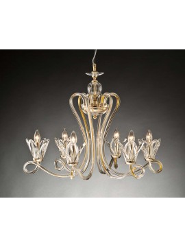 Lampadario in cristallo oro classico 6 luci Design Swarovsky Marcella