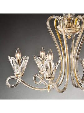 Lampadario in cristallo oro classico 6 luci Design Swarovsky Marcella