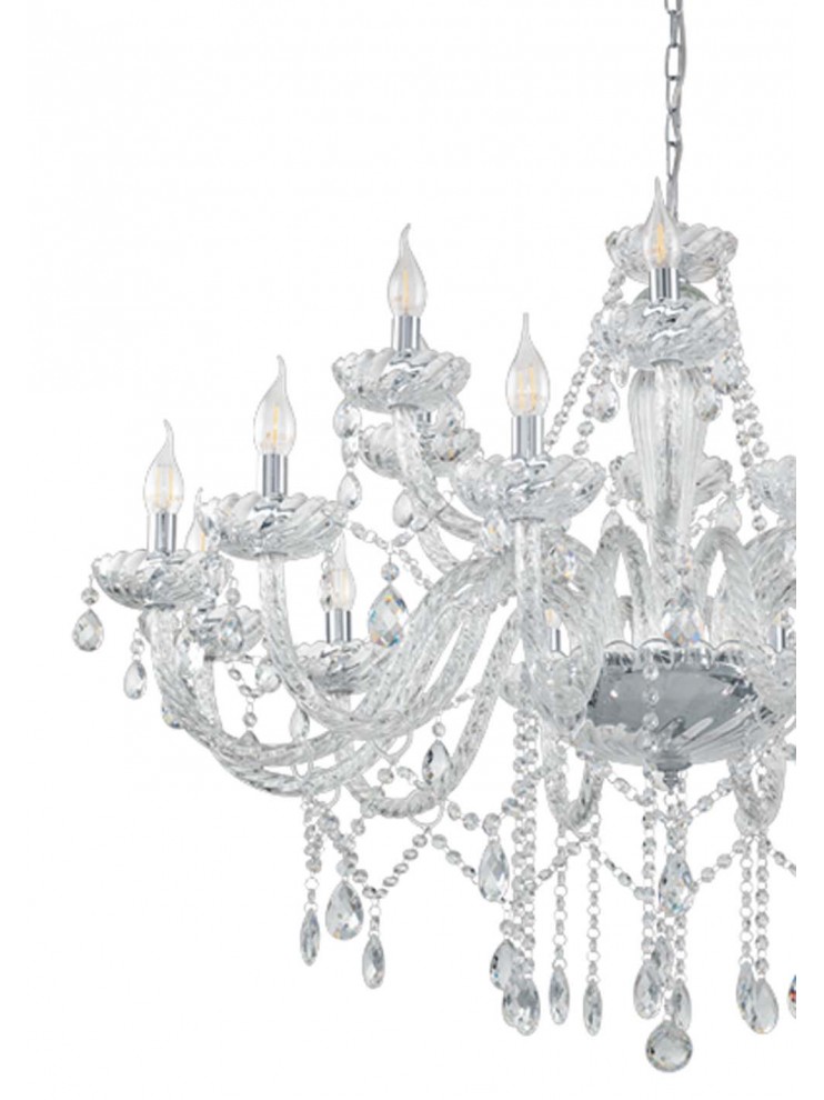 Modern chandelier in 18 lights crystal GLO 39103 Basilano