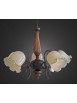 Classic chandelier in wrought iron and walnut wood 5 lights BGA 1211