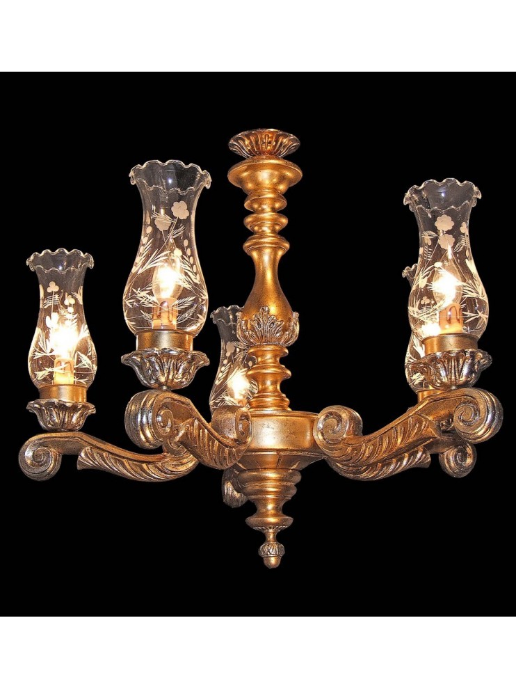 Classic wooden chandelier 5 lights BGA 1535-05P