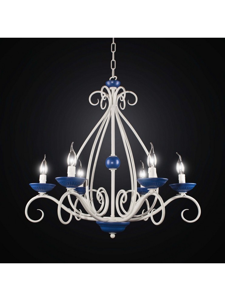 Contemporary chandelier in wrought iron 6 lights BGA 2546/6