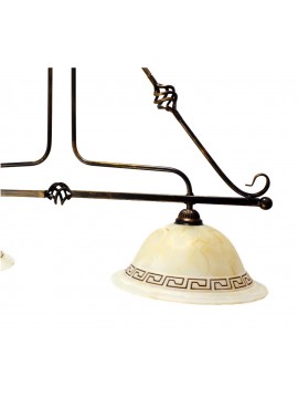 Classic barbell in wrought iron 2 lights Roberta