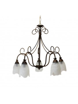Classic chandelier in wrought iron 5 lights Flavia