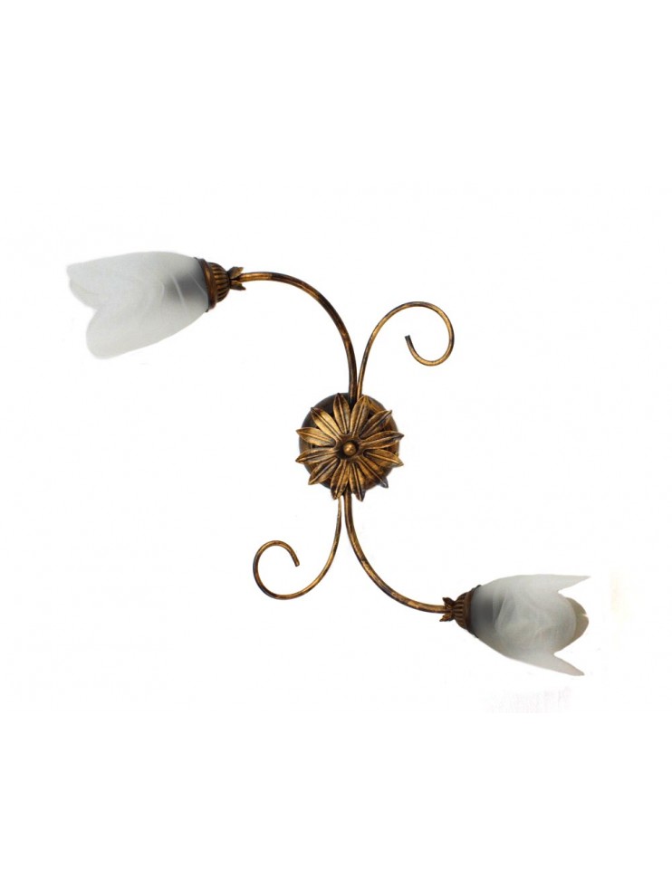 Classic ceiling light in wrought iron 2 lights Flavia