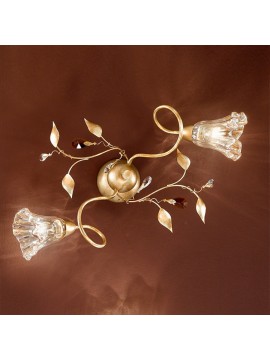 Classic ceiling lamp in wrought iron 2 lights emma-pl2