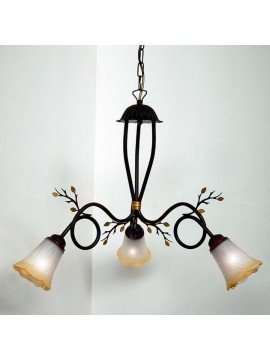 Classic chandelier in wrought iron 3 lights elena dark-s3