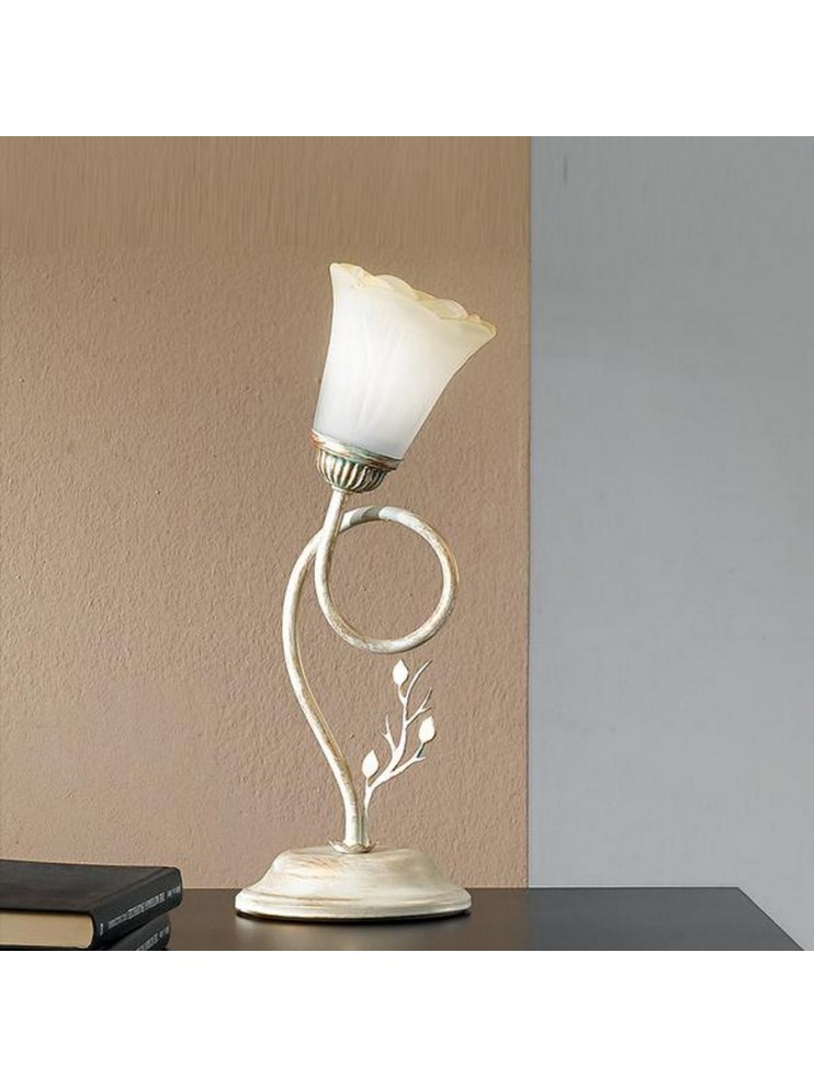 Classic table lamp in wrought iron 1 light elena cream-l