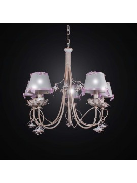 Wrought iron chandelier and shabby ceramic 5 lights BGA 2550/5
