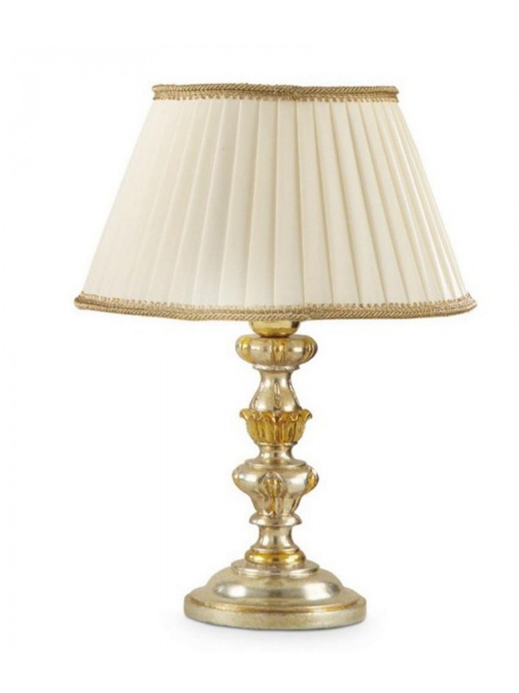 Classic table lamp in silver-gold leaf wood 1 light Esse 785 / bp
