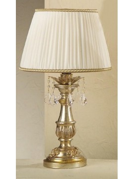 Classic table lamp in silver-gold leaf wood 1 light Esse 715 / bp